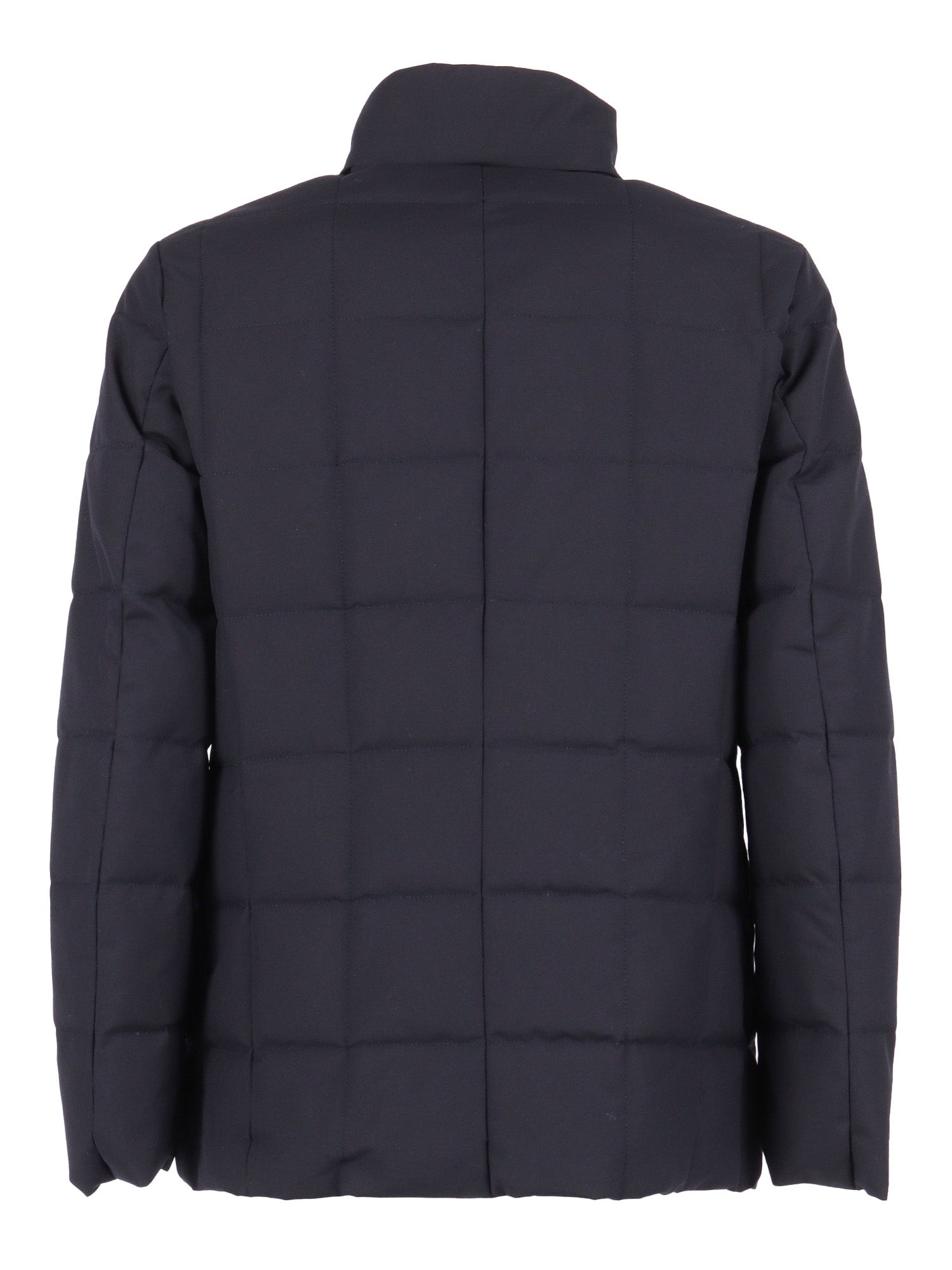 Down Jacket (db Front) Blue Short Puffer