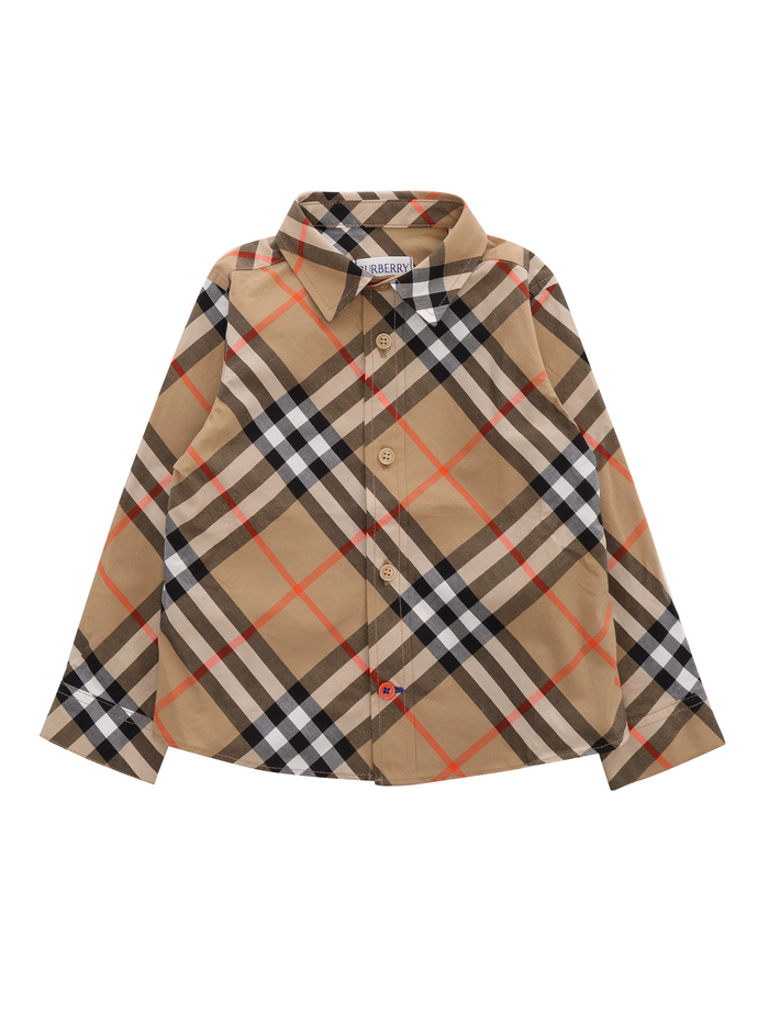 Inf Boy Shirts Beige Cotton