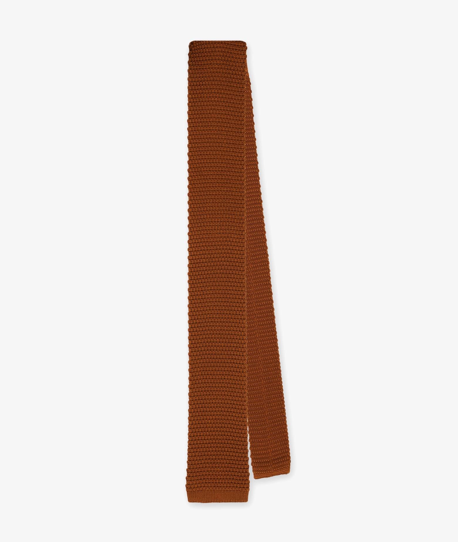 Silk Tricot Tie Firebrick Knitted