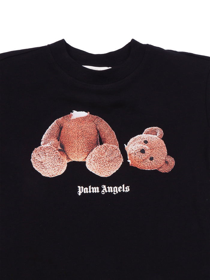 Palm Angels Bear T-Shirt Boy Black Cotton Short Sleeves