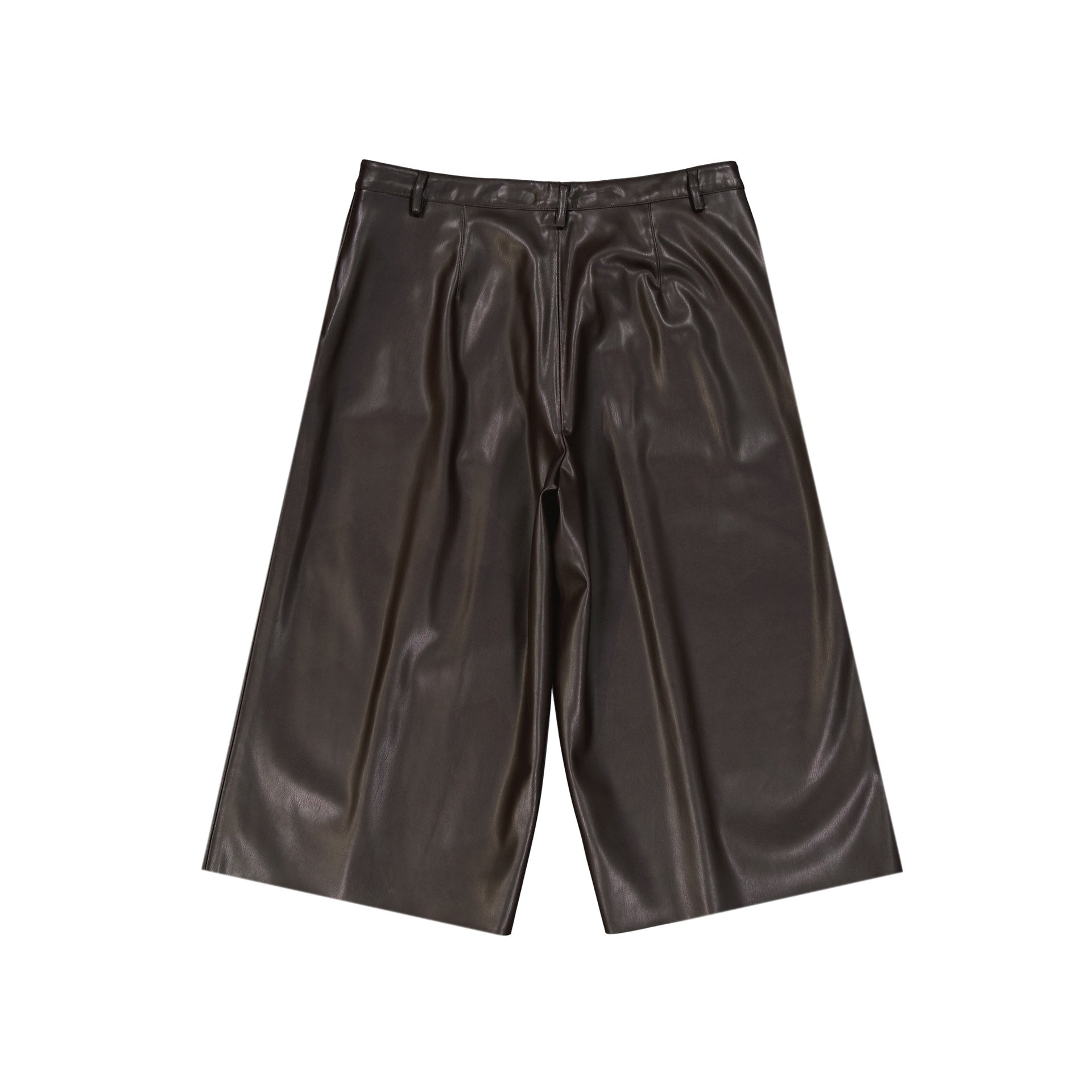 Blanca Vita Faux Leather Shorts Brown Polyurethane