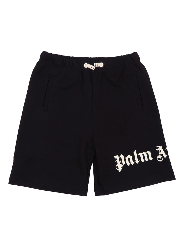 OVERLOGO SWEATSHORT BOY Black Cotton Bermuda Short