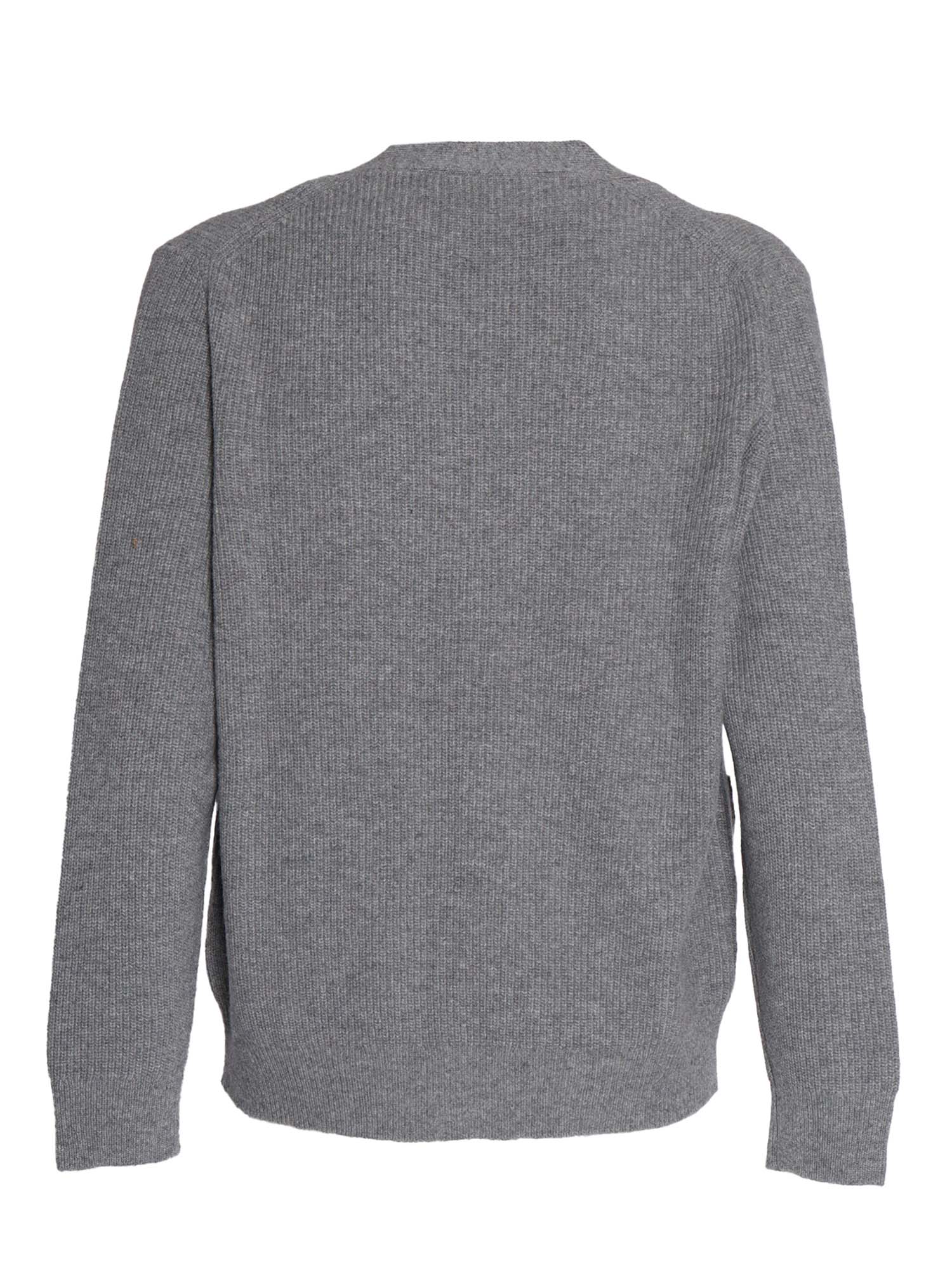 V-Neck Cardigan Grey Wool