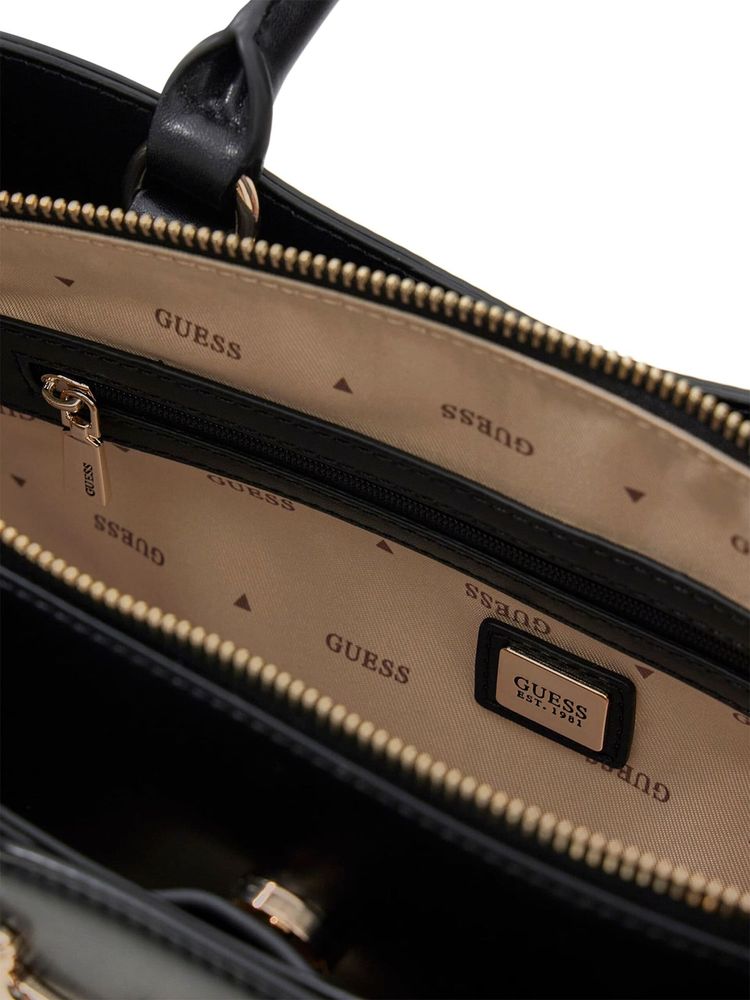 Guess 100% Polyurethane satchel bag in black