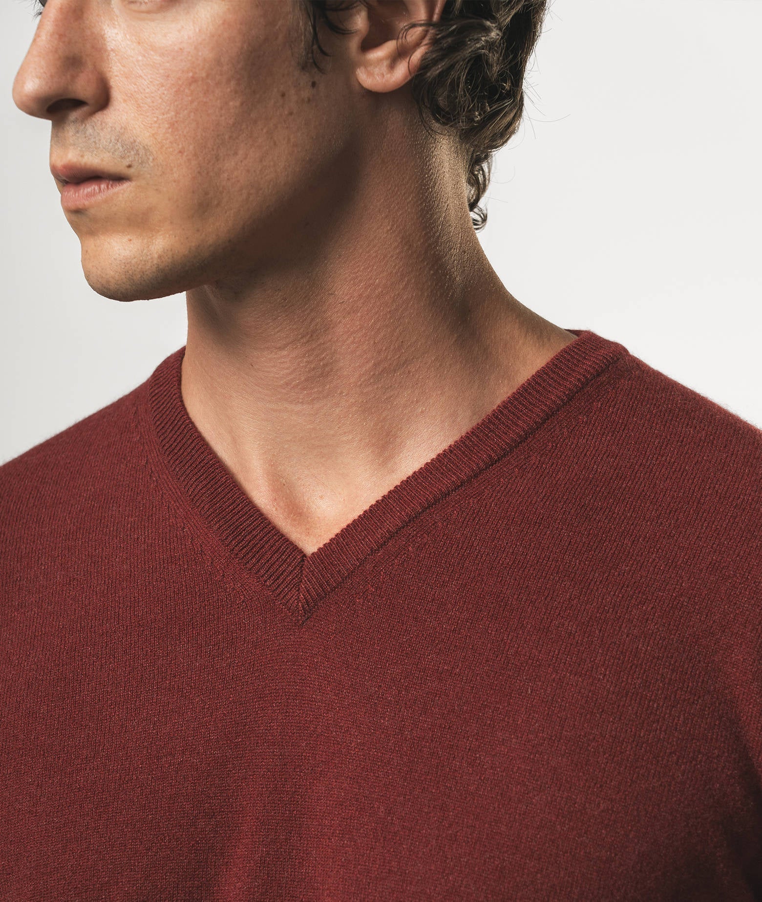 V-Neck Cashmere Sweater Stoccolma Grey V Neck
