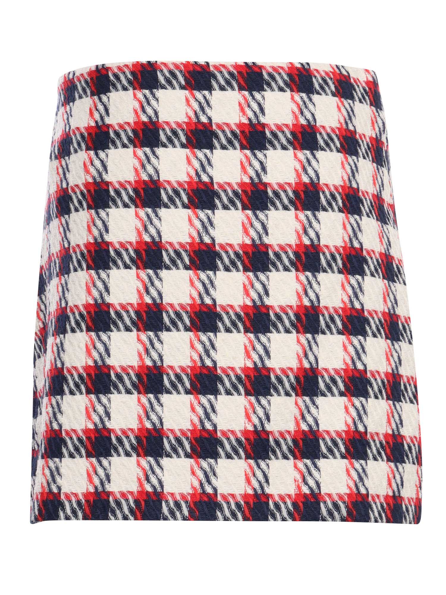 Skirt in tartan tweed White