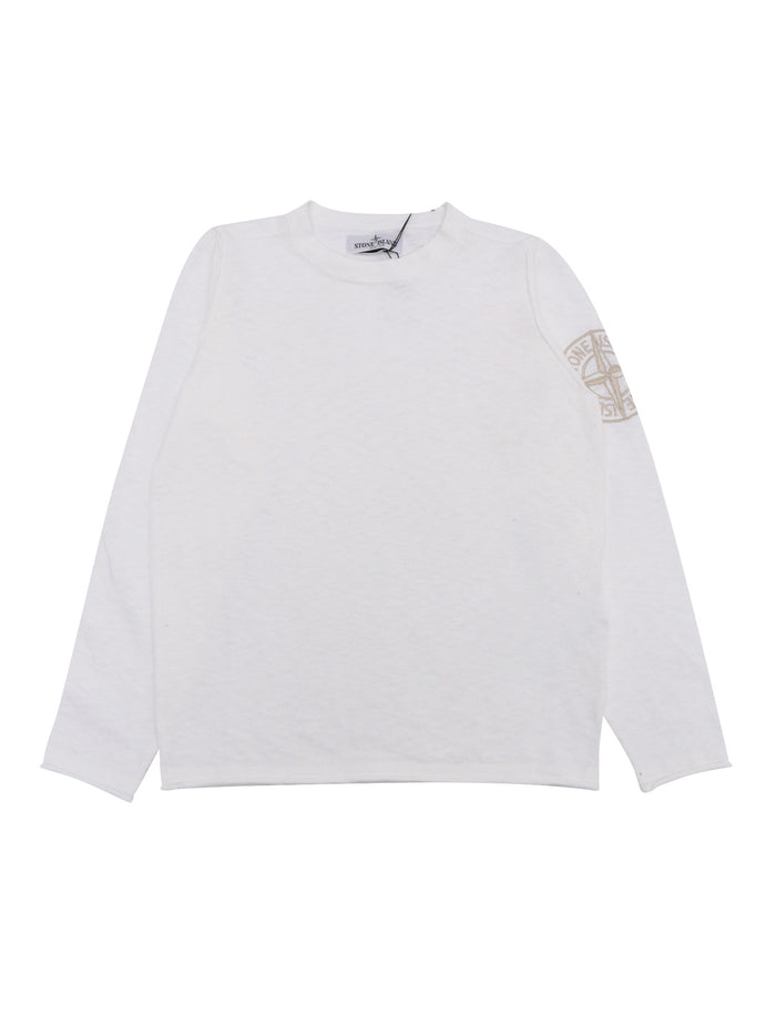 SWEATER White Cotton Polyamide Crewneck