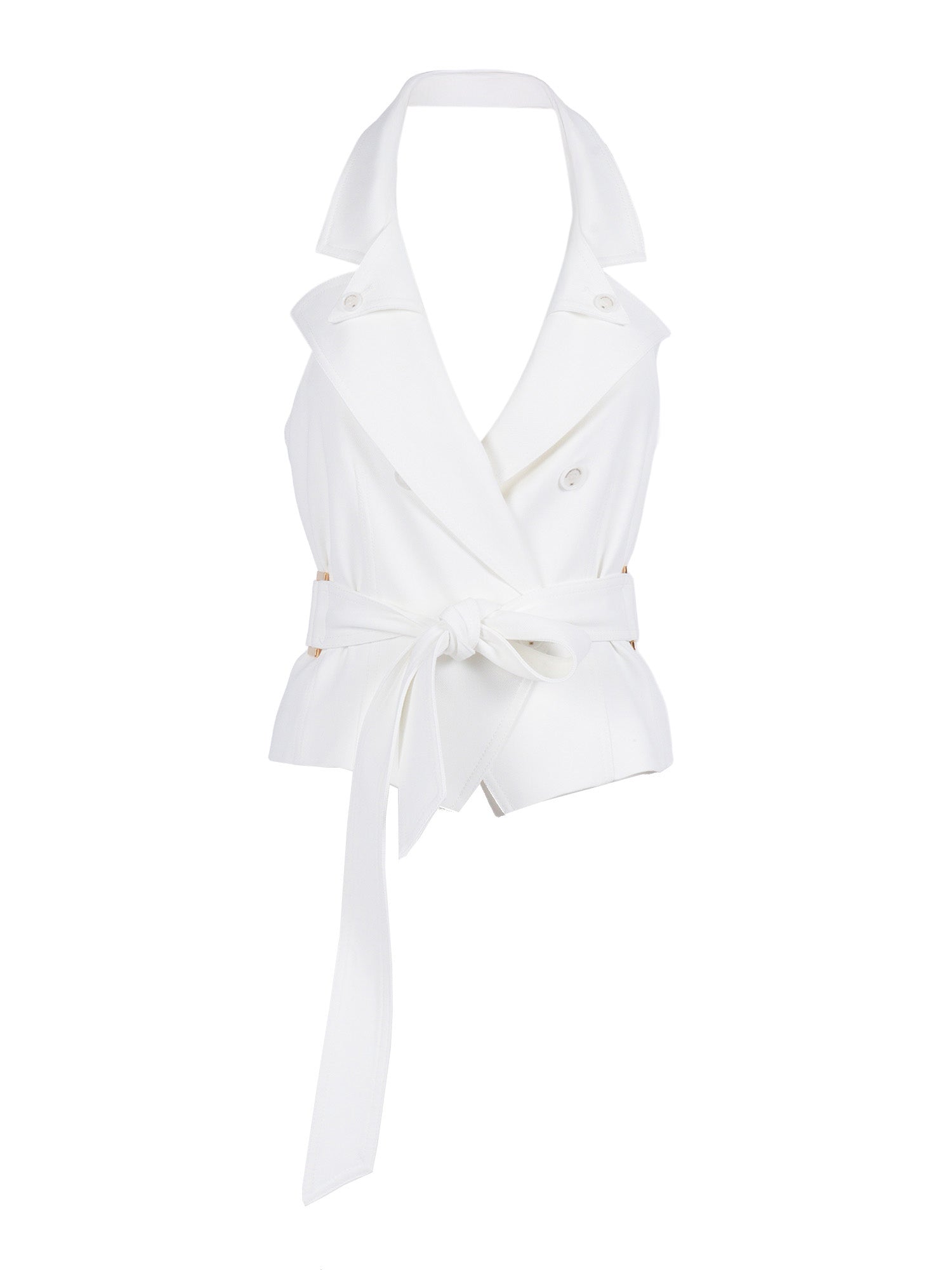 VEST White Viscose Elastane