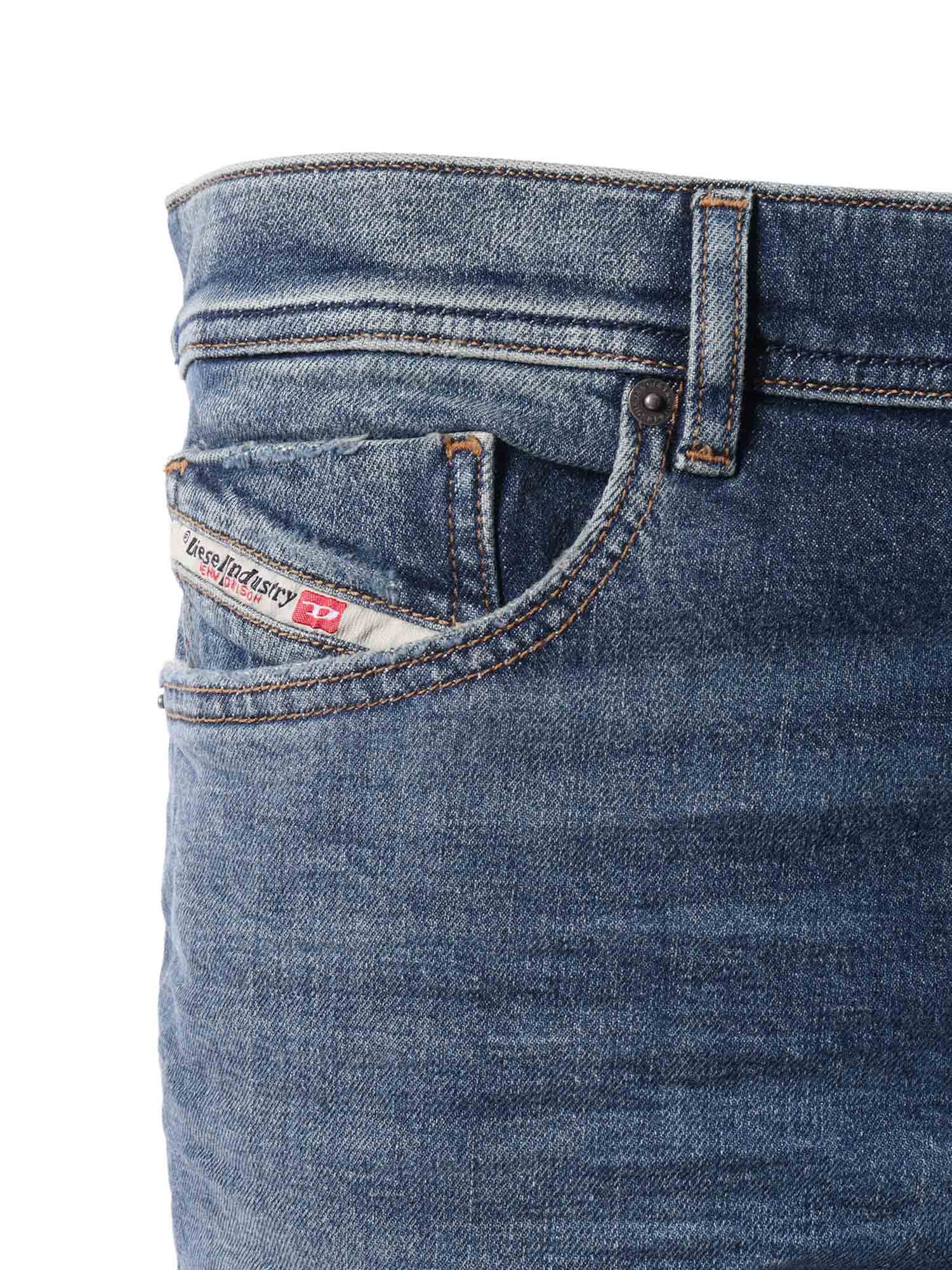 5 pockets Blue Cotton Elastane Jean