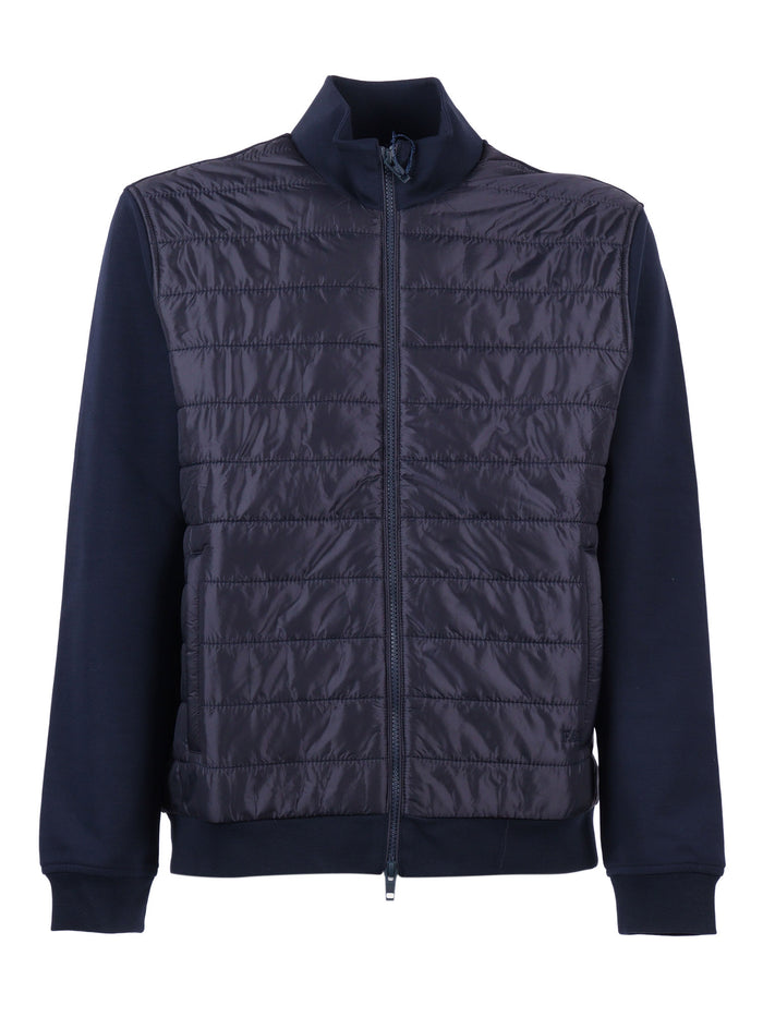Sweatshirt Blue Cotton Polyester Elastane