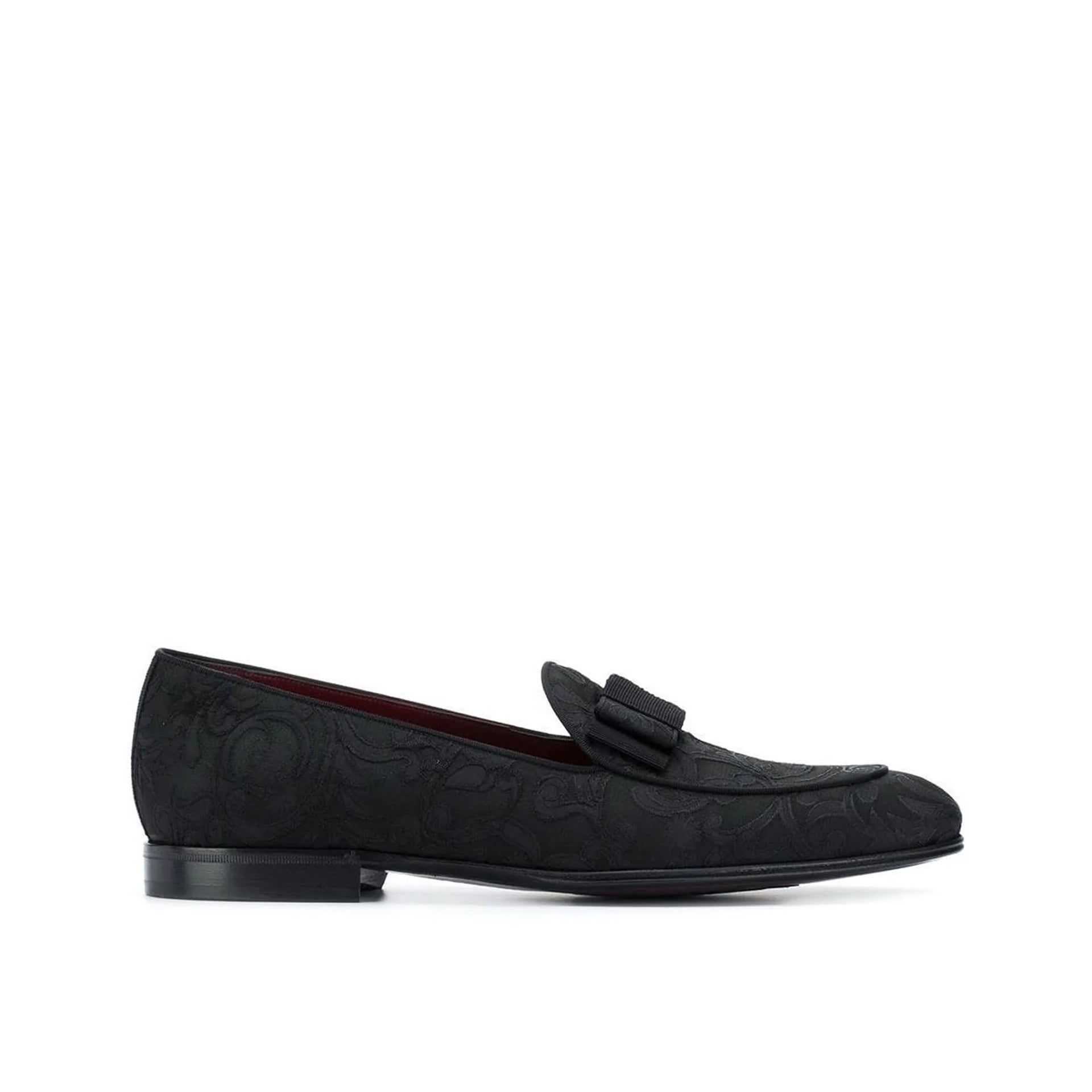 Baroque Jacquard Loafers Black Fabric
