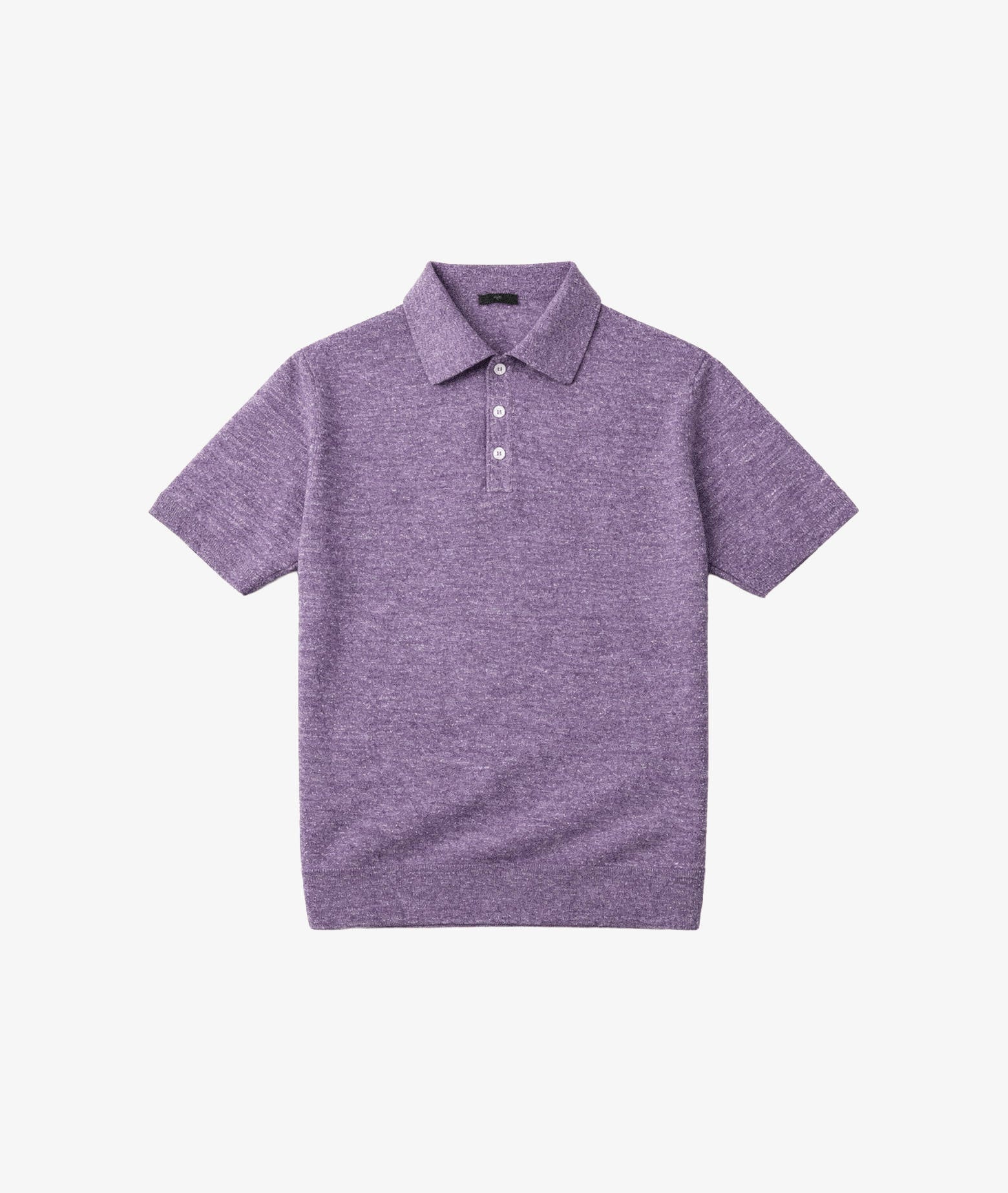 Radama Linend And Cotton Polo Shirt Purple Knitwear