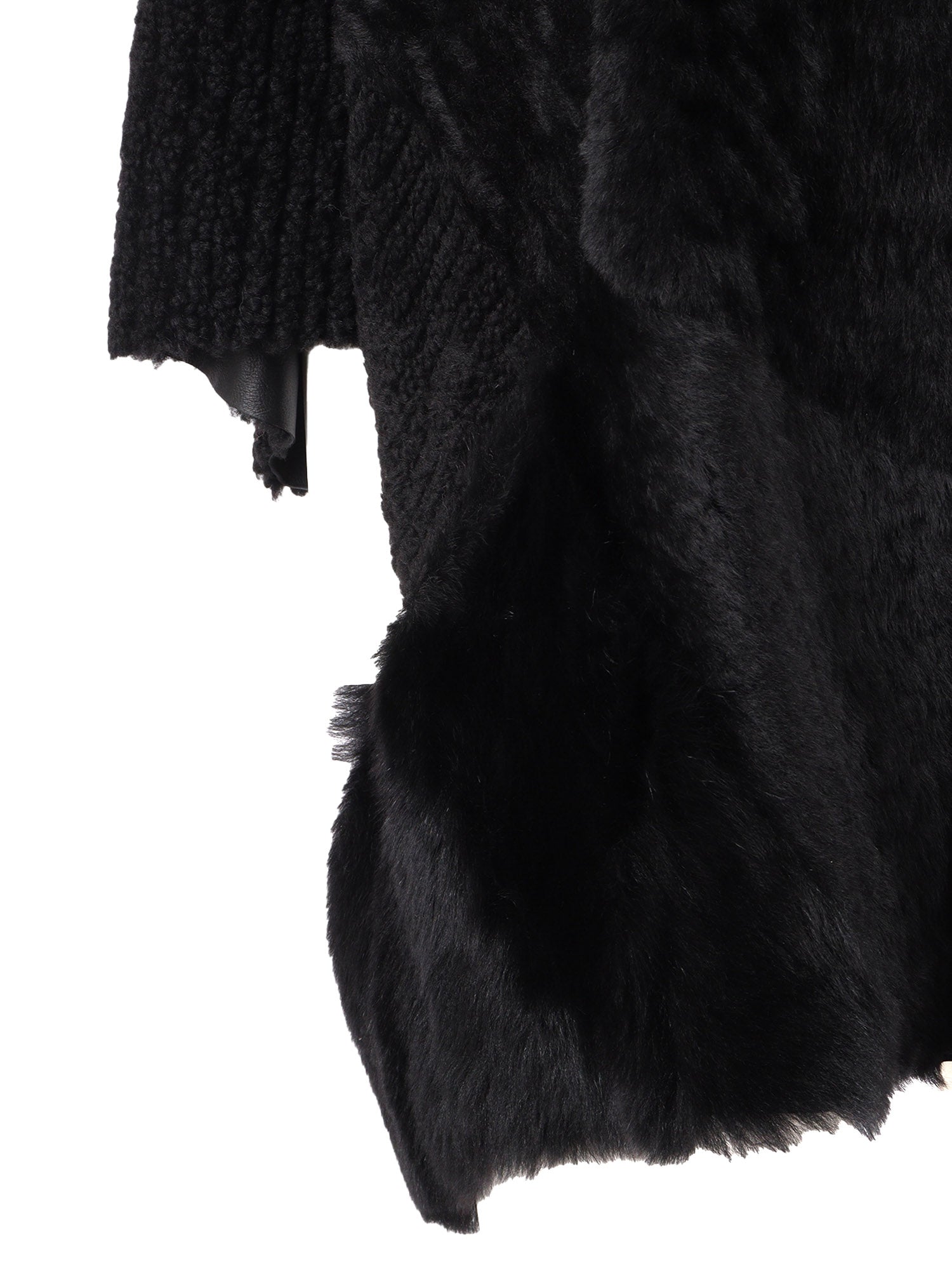 Sheepskin Cape Black Lamb Fur Coat