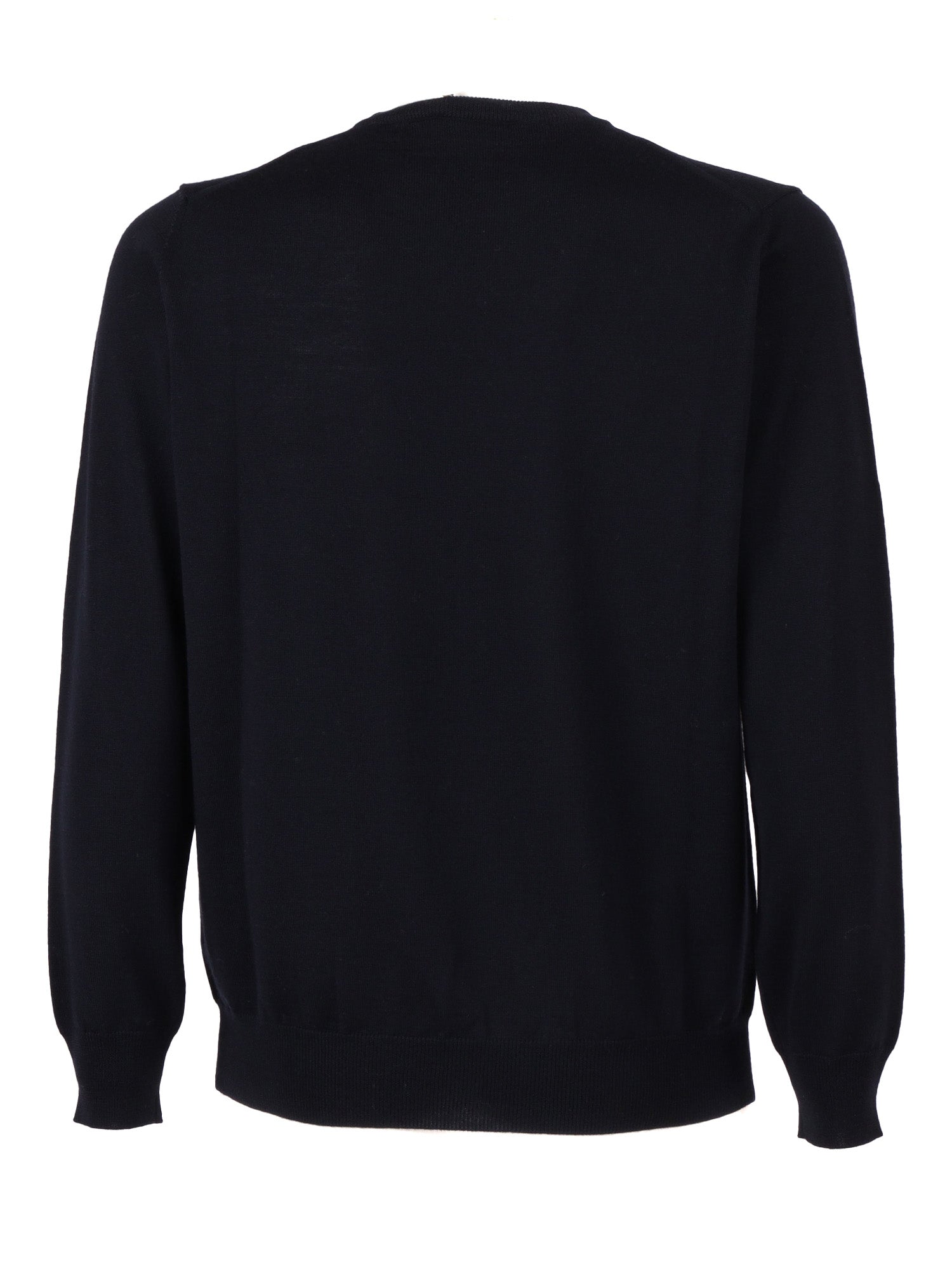 Basic Crew Neck Sweater Blue Wool Crewneck