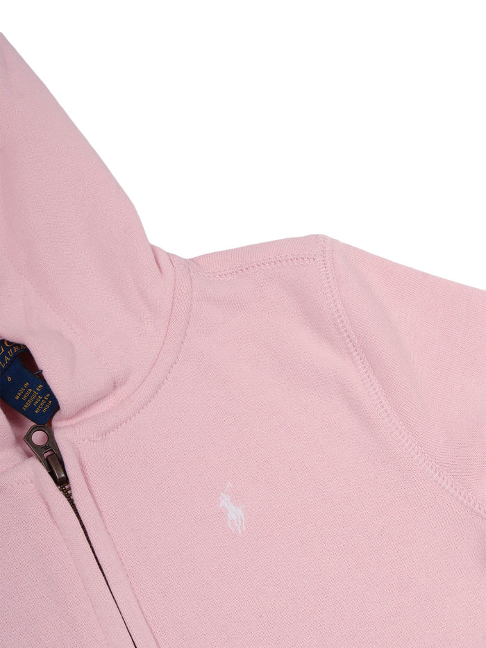 Fz Hoodie-Tops-Knit Pink Cotton Polyester Sweatshirt