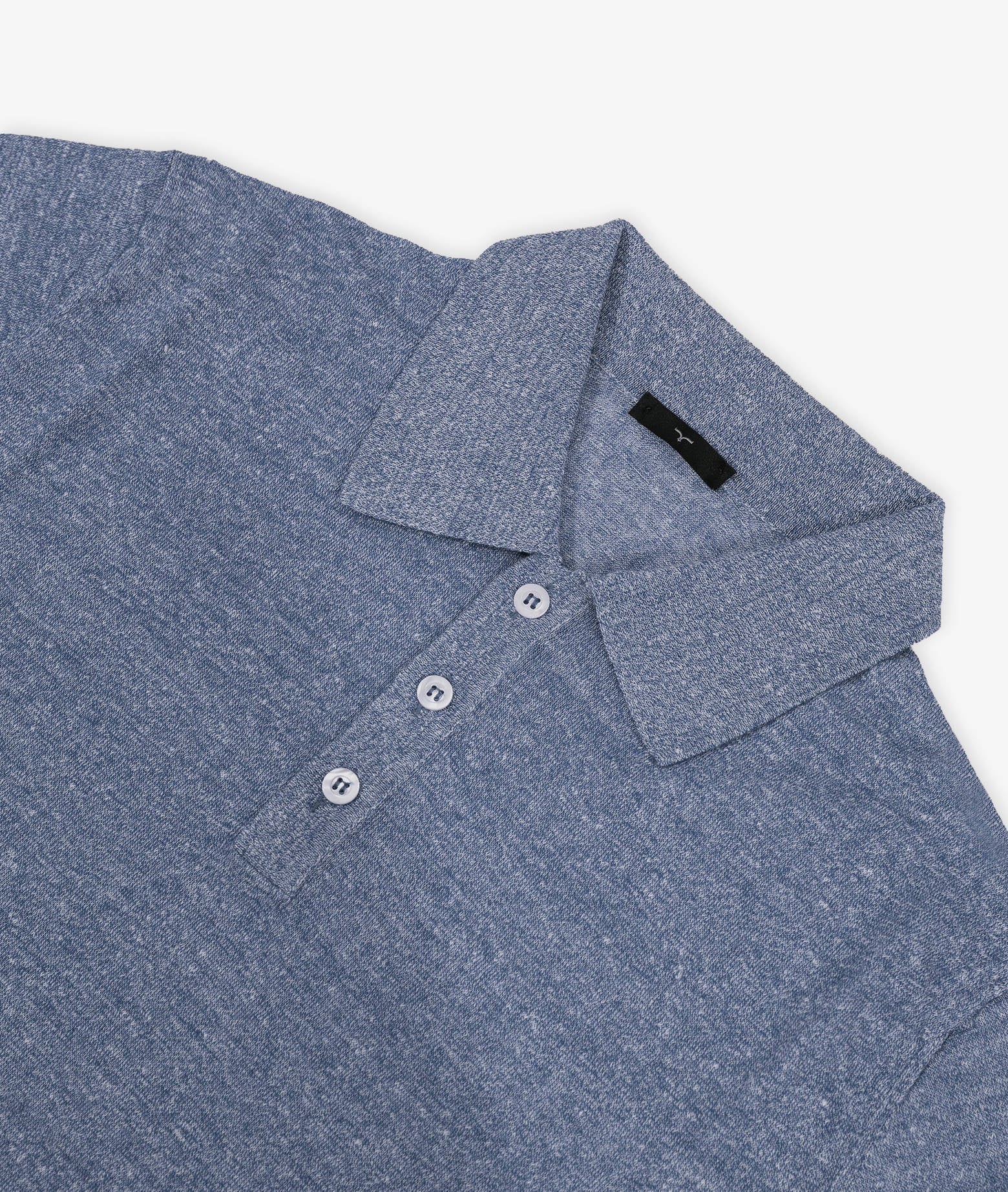 Radama Linend And Cotton Polo Shirt Blue Knitwear