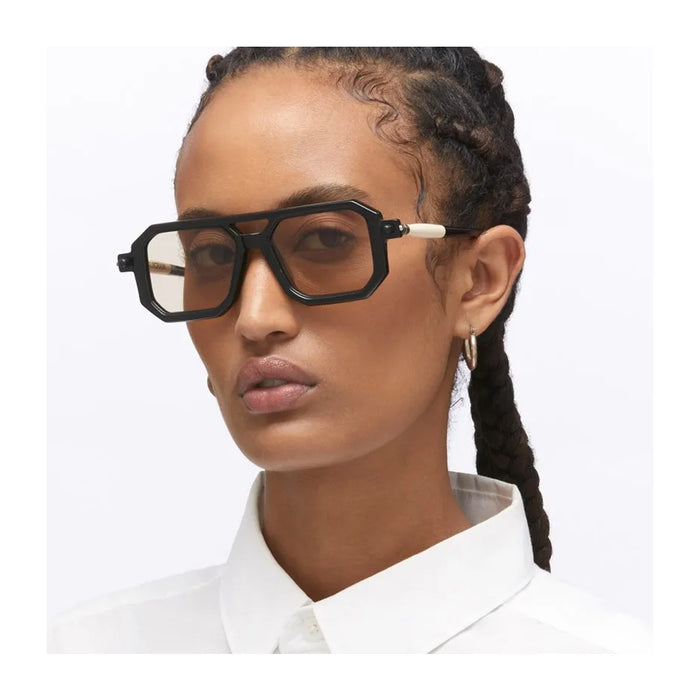 Kuboraum Maske P8 BYB Black Shine- Ivory Nero Acetate Occhiali Da Vista