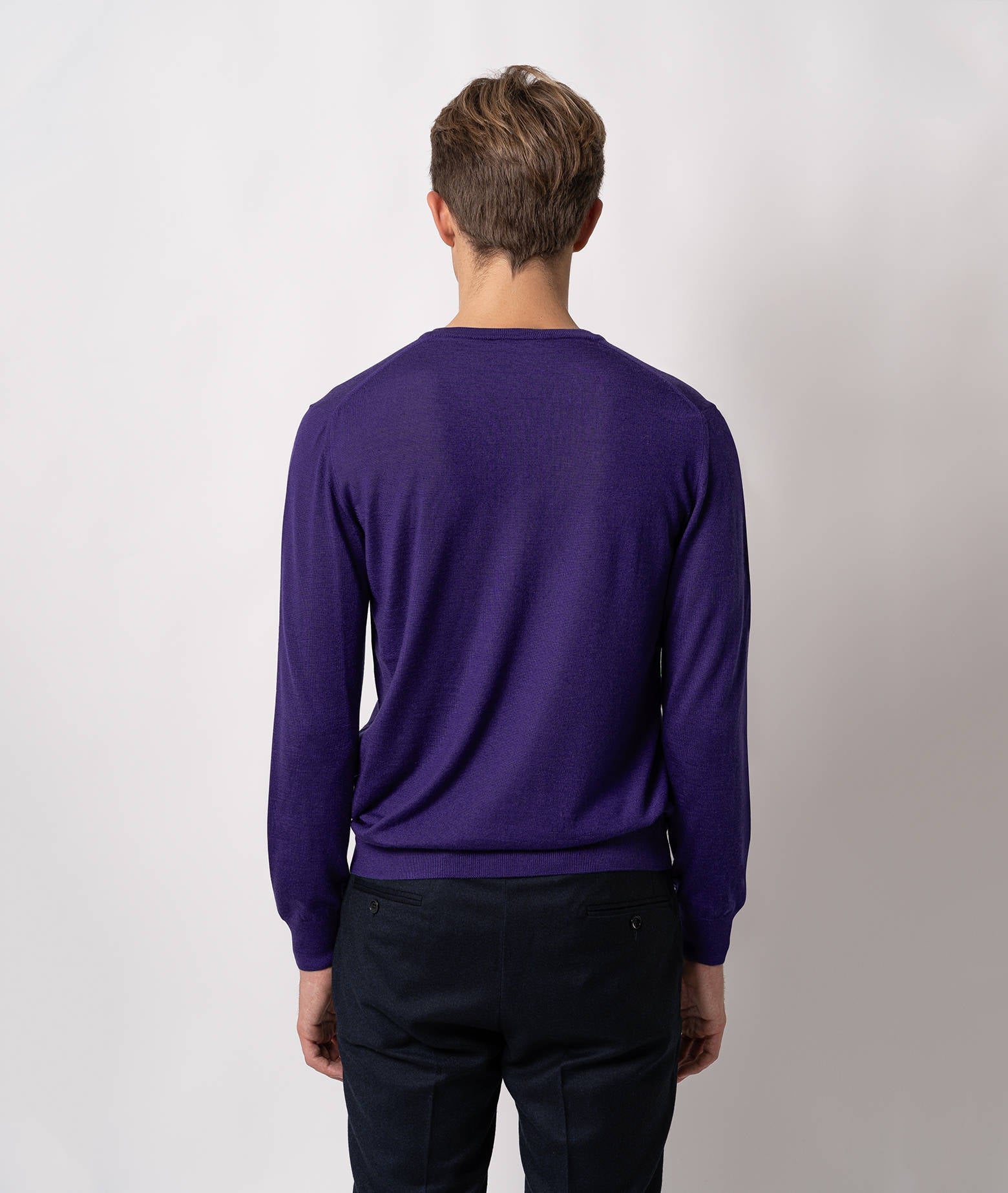 V-Neck Cashmere And Silk Sweater Alaska Lightblue V Neck