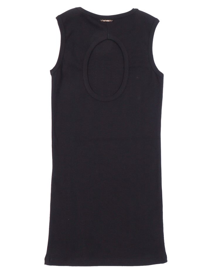 DRESS Black Cotton Elastane