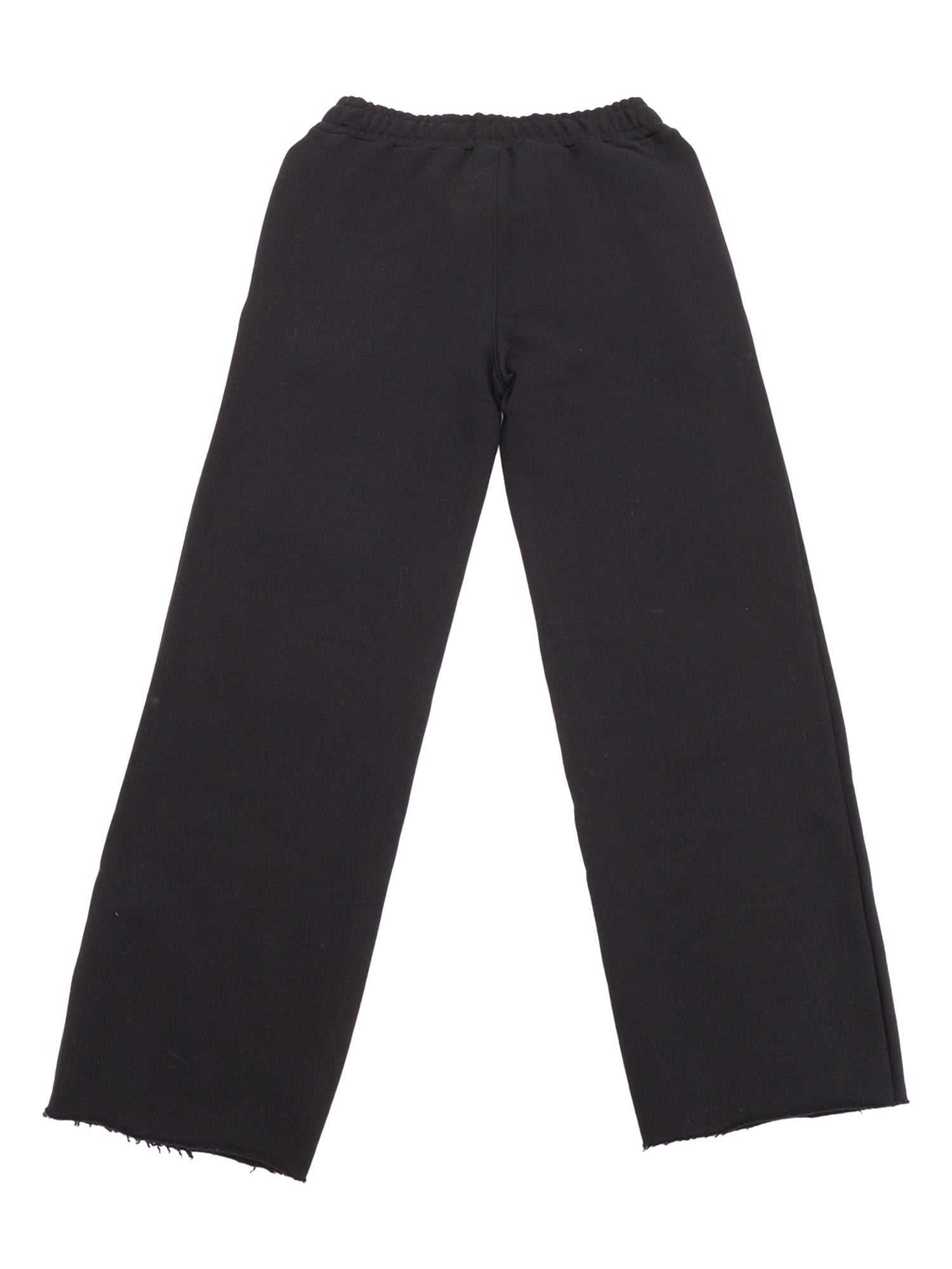 Fleece Pants Boy Nero-Black Cotton Jogging