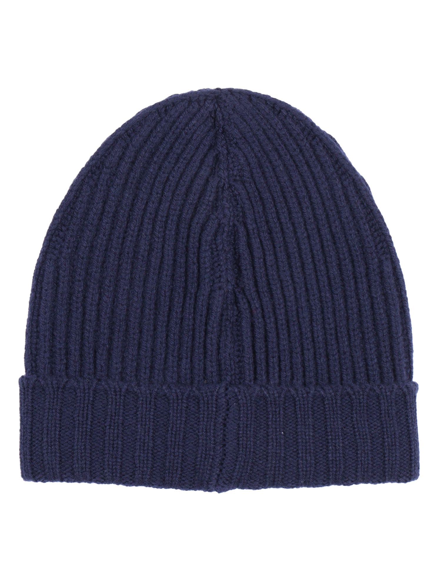 Ribbed Cap Blue Virgin Wool Hat