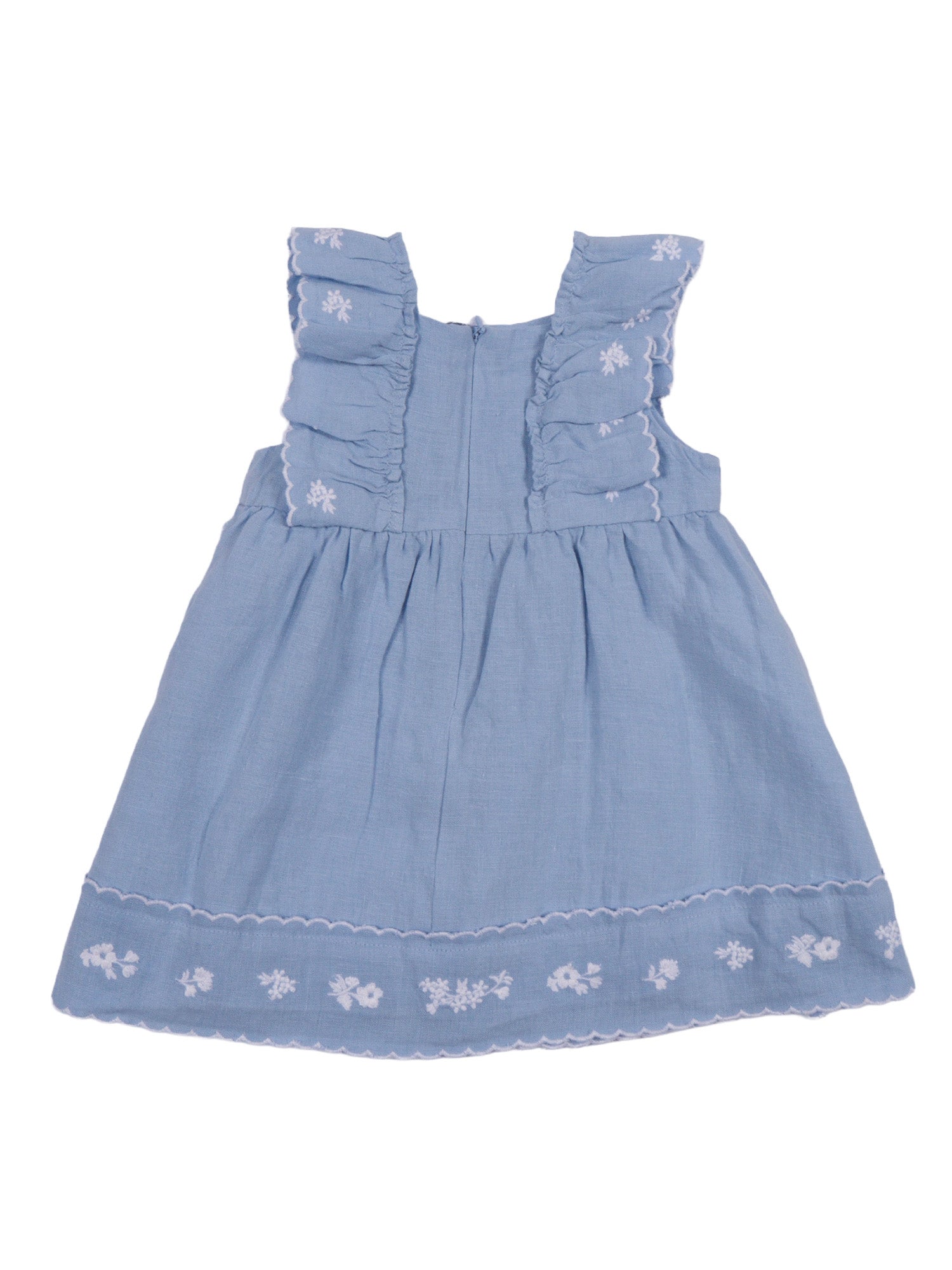 Dress Light Blue Linen Lining Cotton