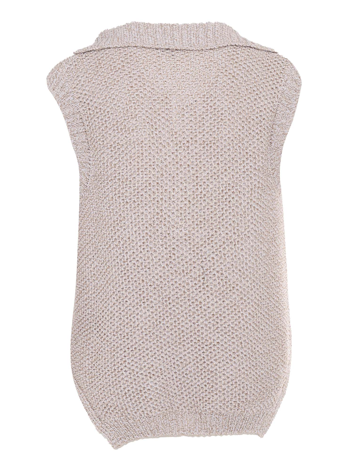 KNITTED VEST Beige Polyester Cotton
