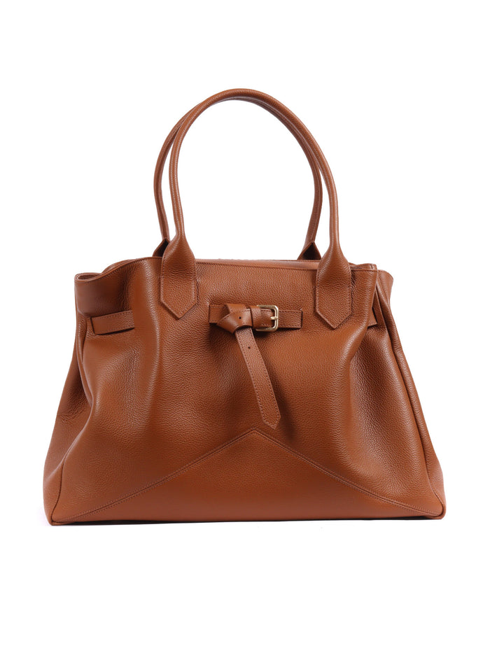 KATE BAG L Brown Calf Leather Small Grain