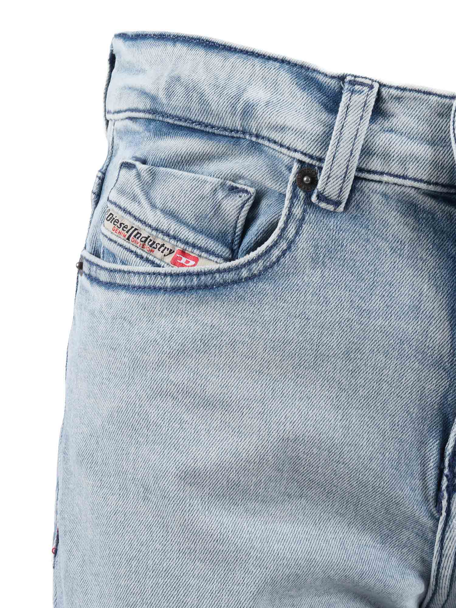 5 pockets Blue Cotton Elastane Jean