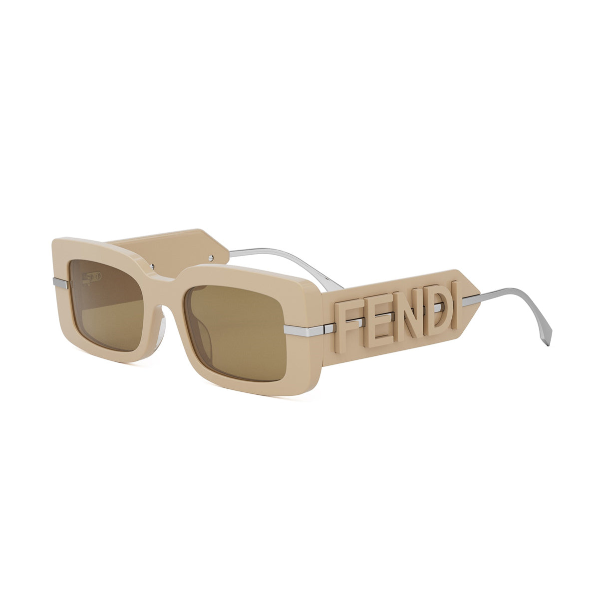 Fendi FE40133I Fendigraphy 57E Beige Acetate Occhiali Da Sole