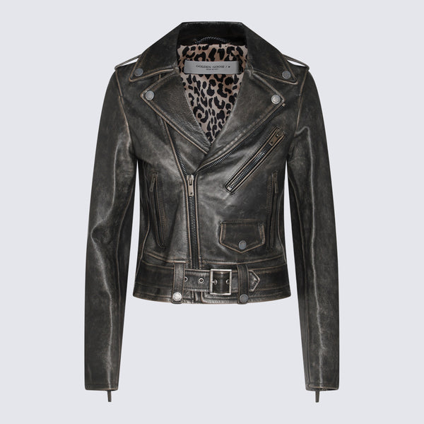 Golden Goose Leather jacket in black