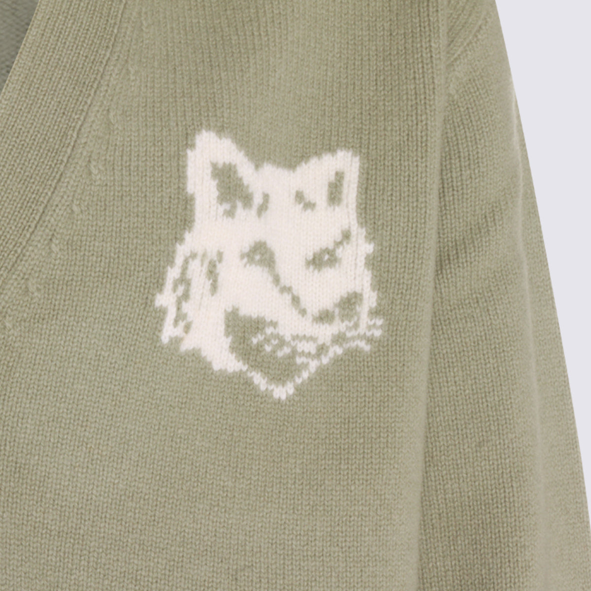 MAISON KITSUNE Sweaters Sage Green/ecru _wo