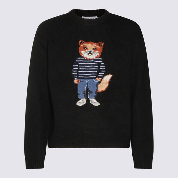 Maison Kitsune' 97% Wool sweater in black