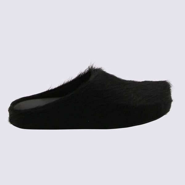 Marni Fur upper sandals in black