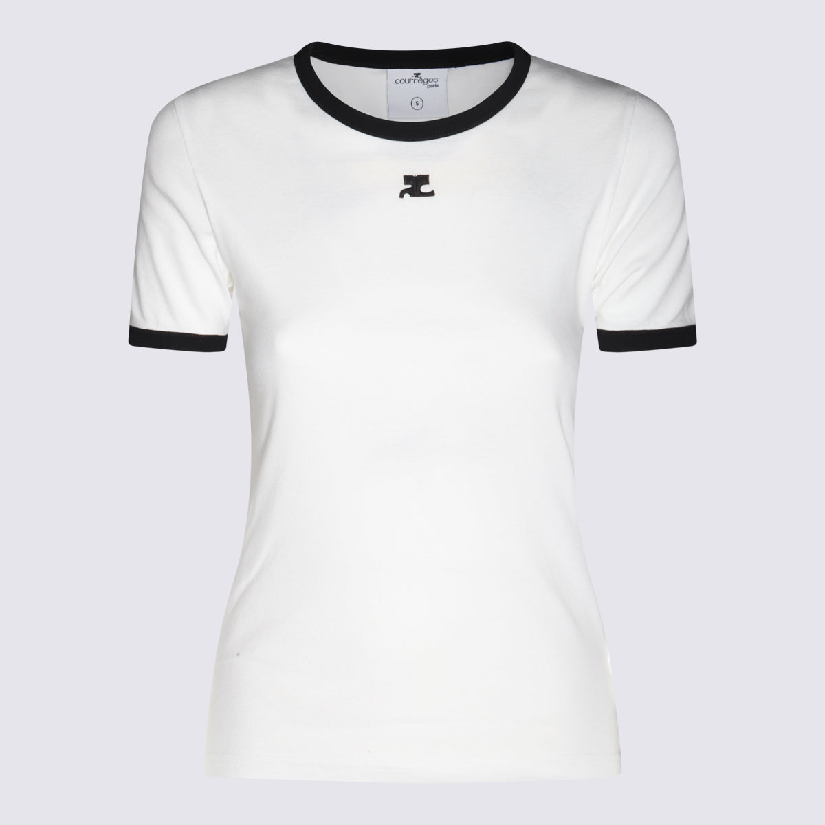 Courreges T-shirts and Polos Heritage White/black _100 % Co