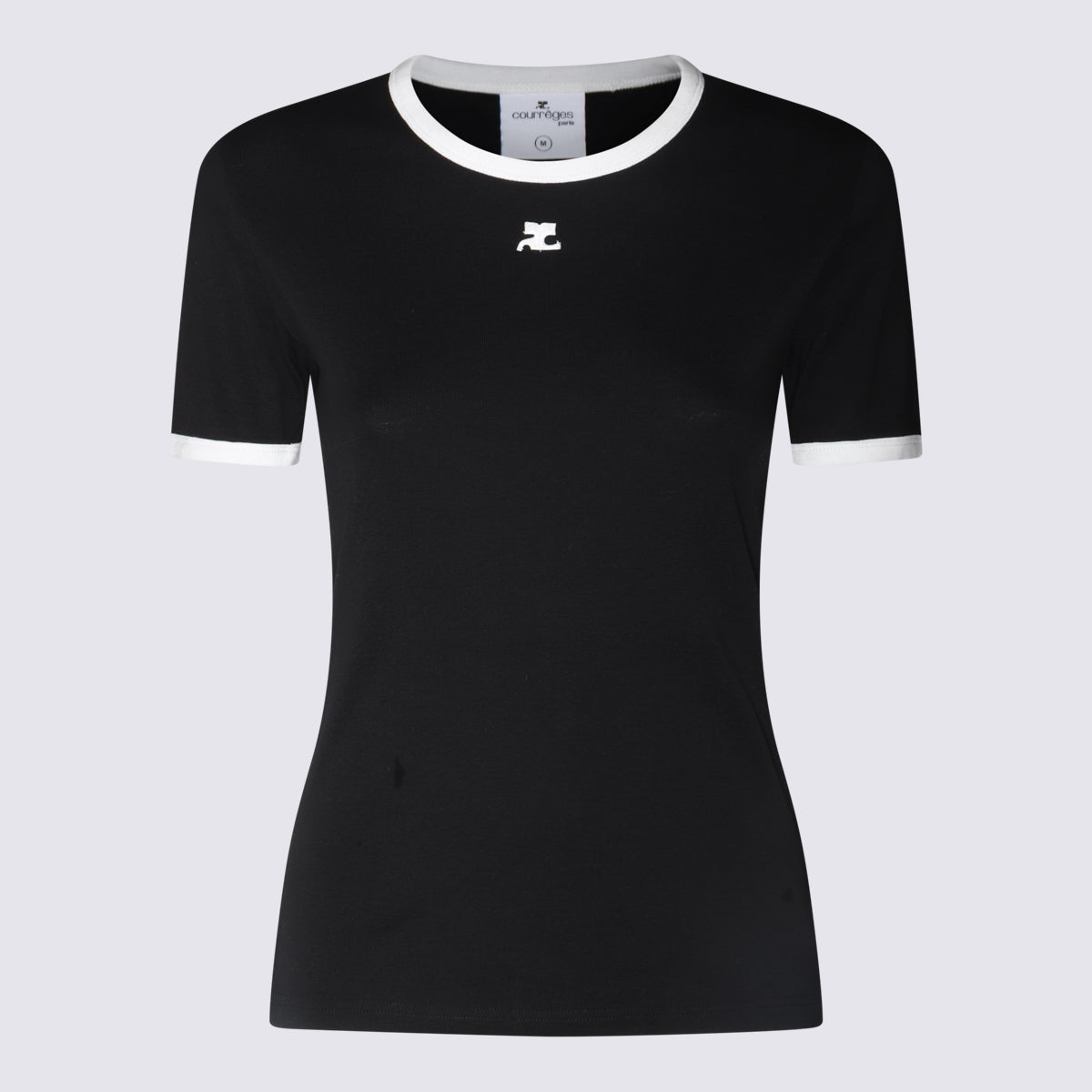 Courreges T-shirts and Polos Black/heritage White _100 % Co