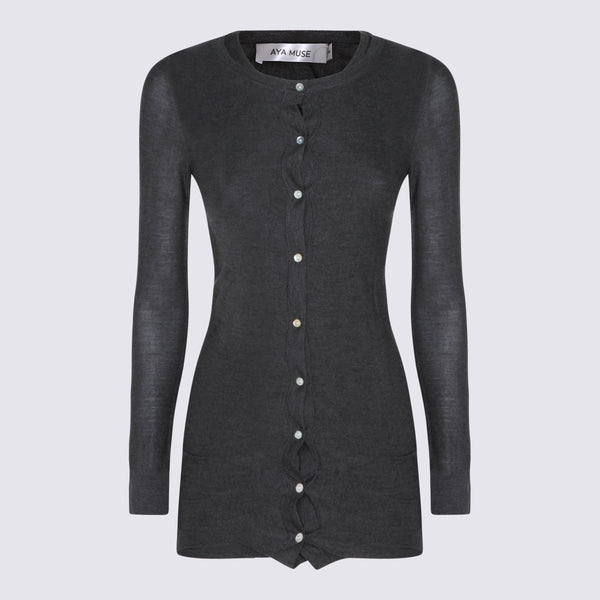Aya Muse 85% Silk dress in charcoal