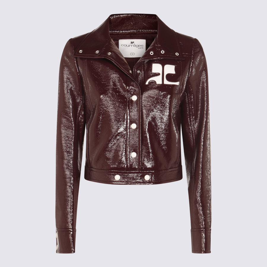 Courreges 88% Cotton jacket in burgundy