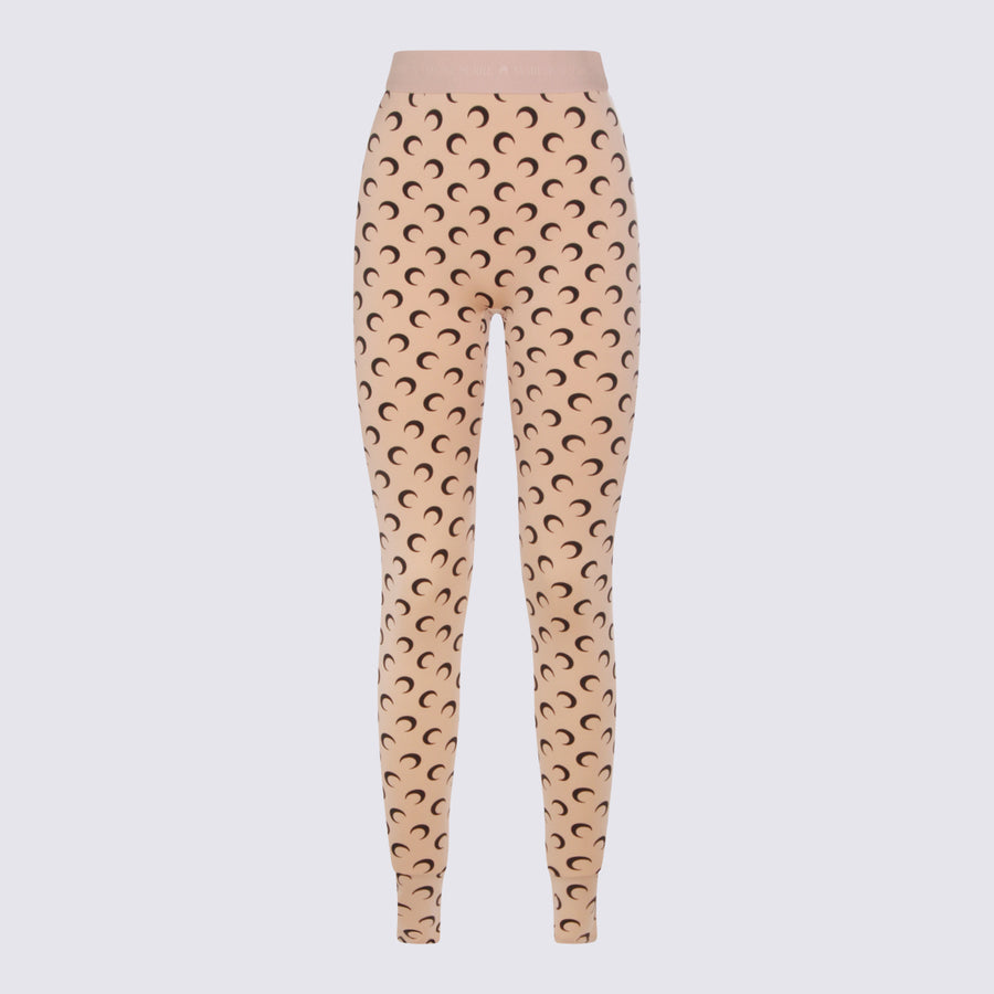 Marine Serre 88% Polyamide trousers in beige