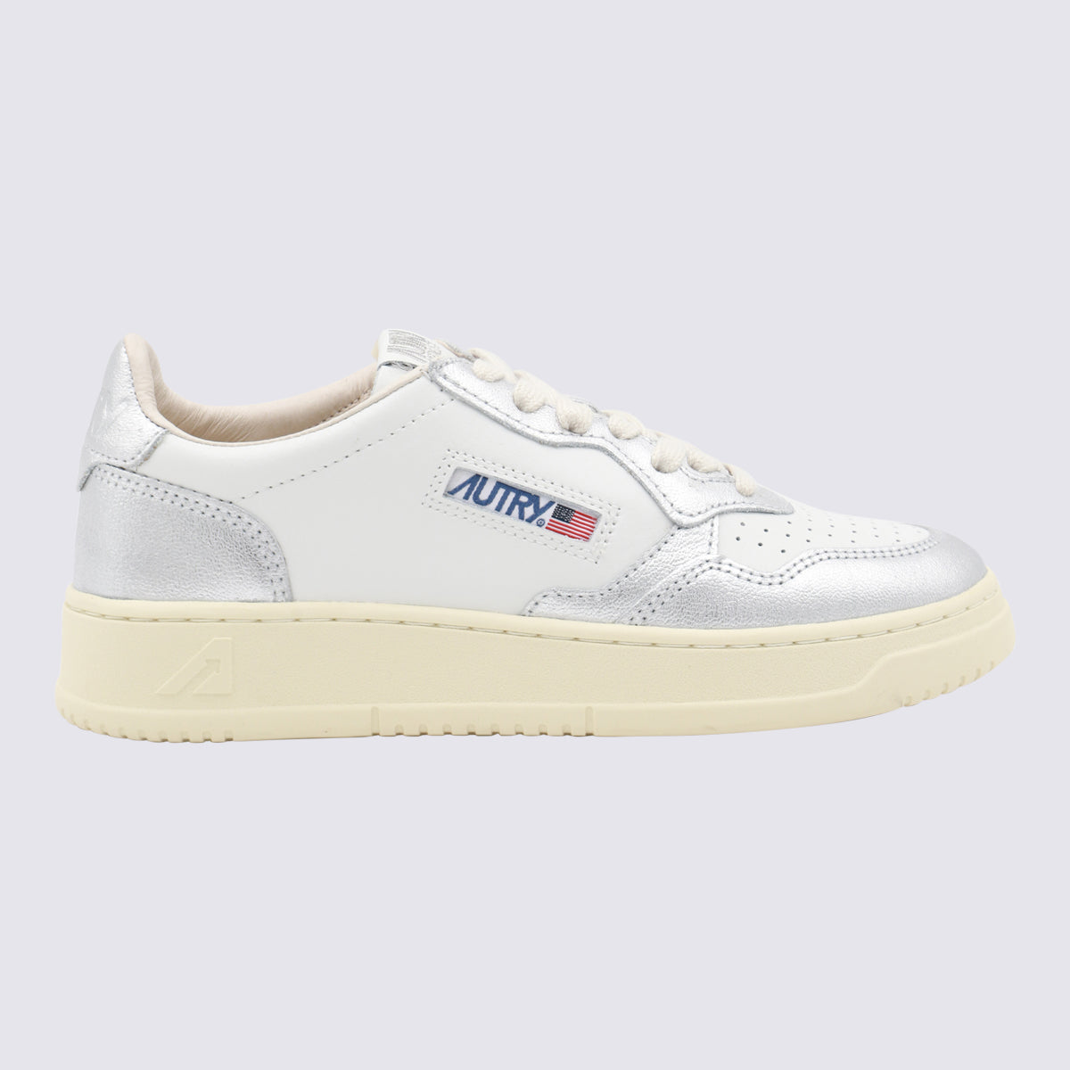 AUTRY Sneakers Leat/leat Wht/silver _cover Tex/le Sole El