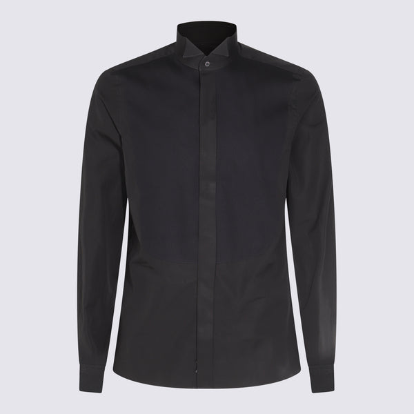Canali 100% Cotton shirt in black
