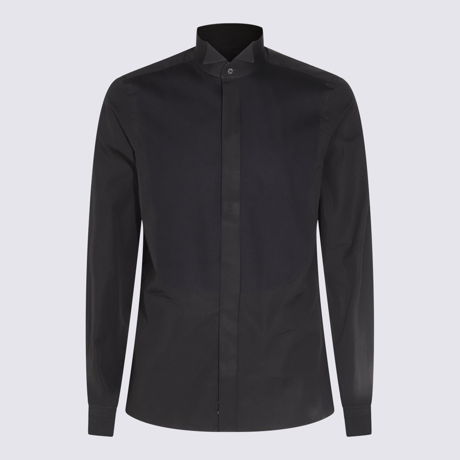 Canali 100% Cotton shirt in black
