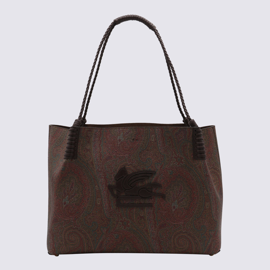 Etro 76% cotton shoulder bag in brown