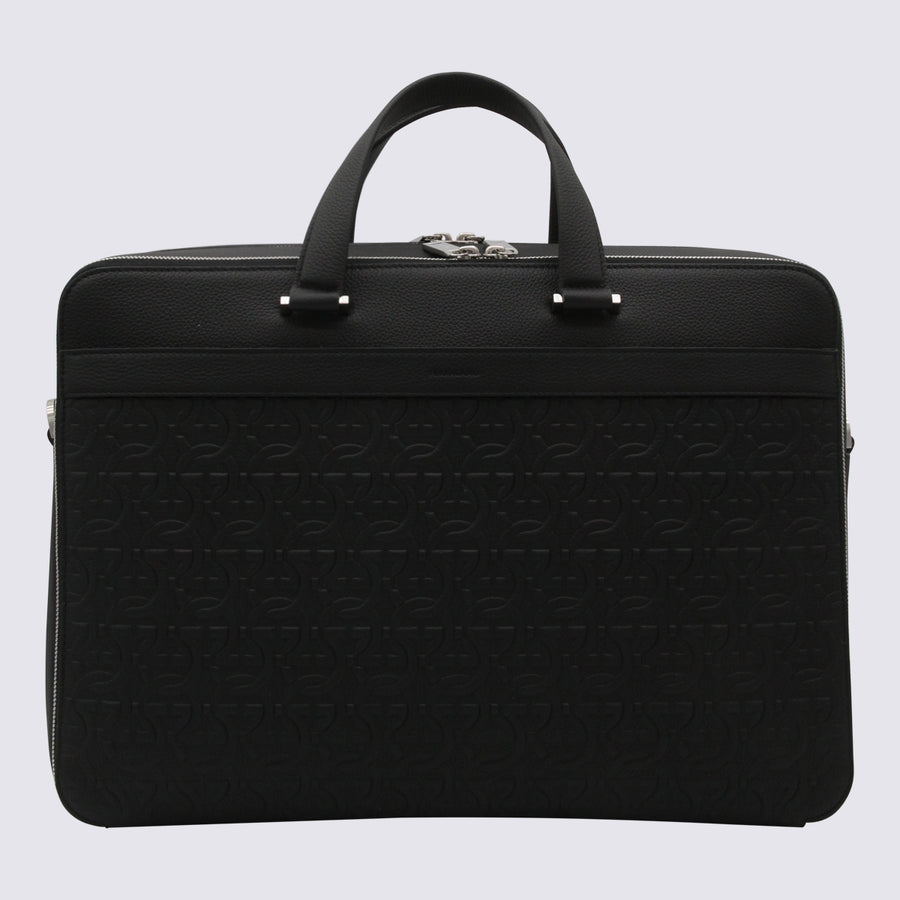 Ferragamo Leather briefcase in black