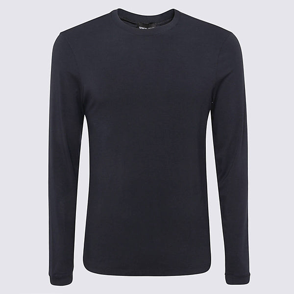 Giorgio Armani 90% Viscose t-shirt in navy