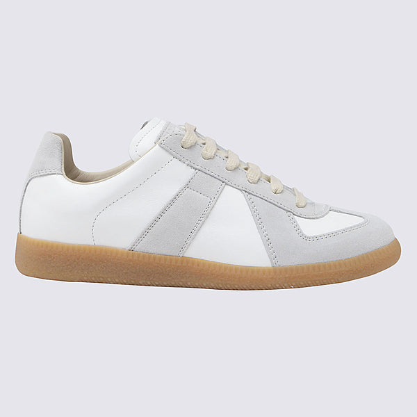 Maison Margiela Suede and leather upper sneaker in white