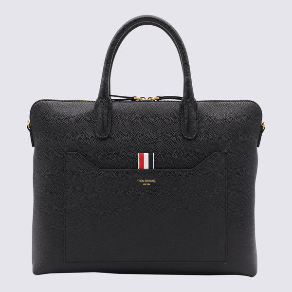 Thom Browne 100% Polylaminate top handle bag in black