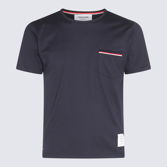 Thom Browne T-shirts and Polos Blue _100 % Co