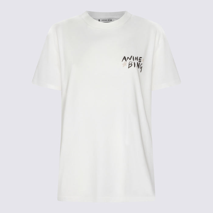 ANINE BING T-shirts and Polos White _100 % Co