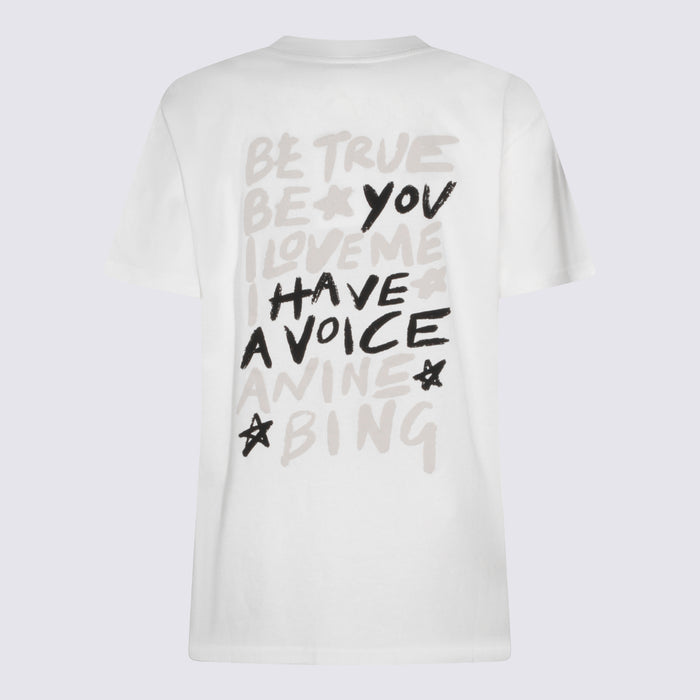 ANINE BING T-shirts and Polos White _100 % Co